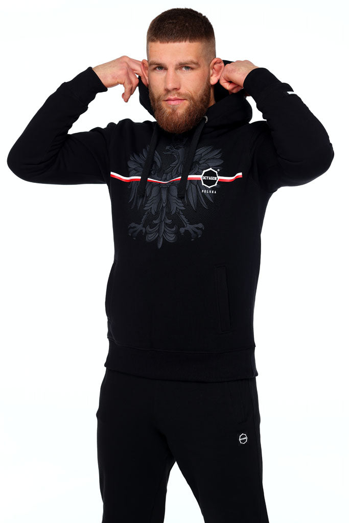 Hoodie Octagon Polska Biało Czerwony