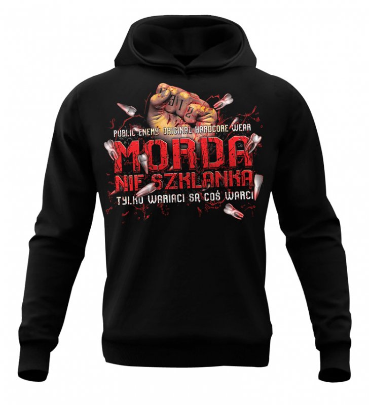 ✅ Public Enemy – Hoodie “Morda nie szklanka”