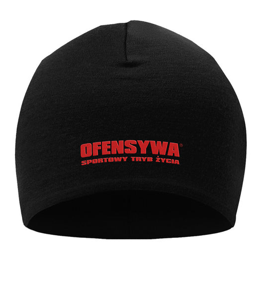Ofensywa Winter Hat Sportowy Tryb Życia Black/Red Small Logo
