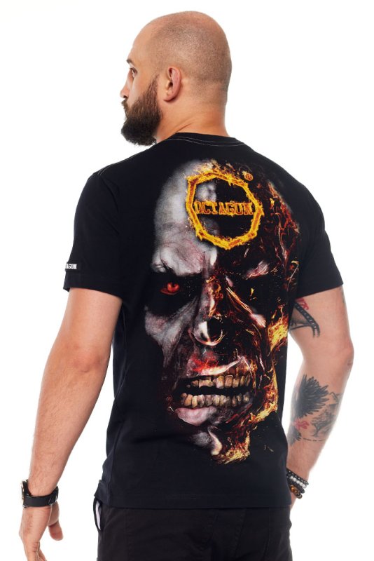 Octagon T-shirt In Fire Black