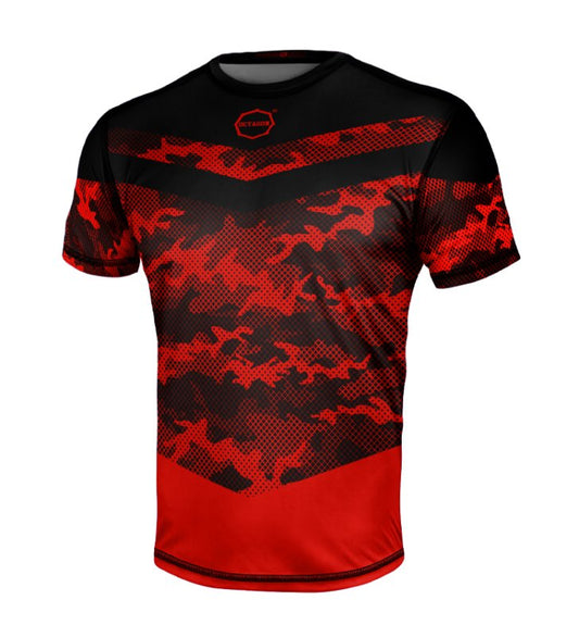 Octagon Mesh Camo Sports T-Shirt – Red