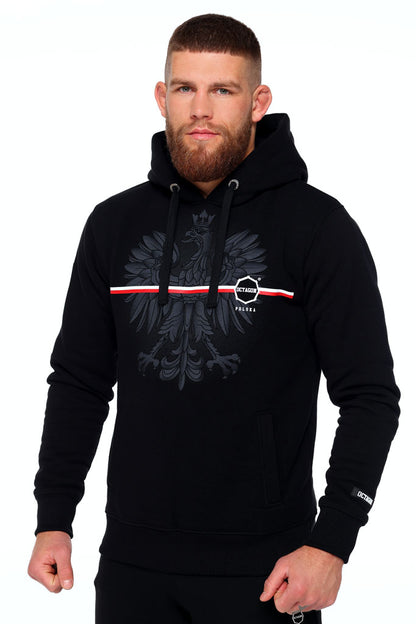 Hoodie Octagon Polska Biało Czerwony