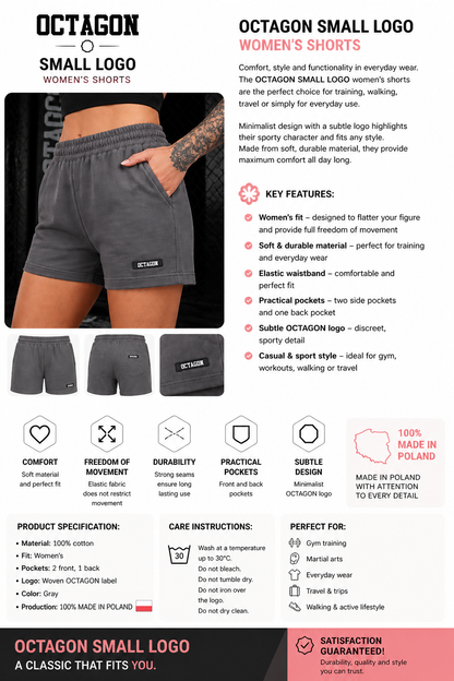 Octagon Women’s Shorts “SMALL LOGO” 🩳🔥