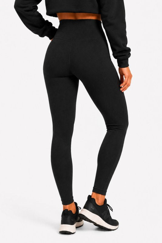 👖✨ Octagon Ribbed Leggings – Premium Comfort  Performance BLACK