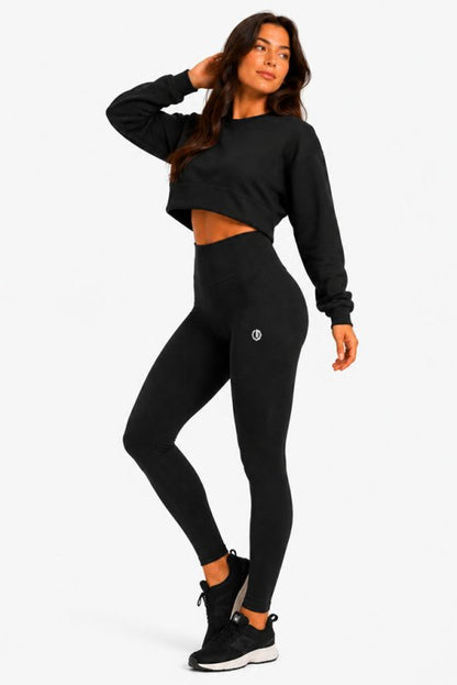 👖✨ Octagon Ribbed Leggings – Premium Comfort  Performance BLACK