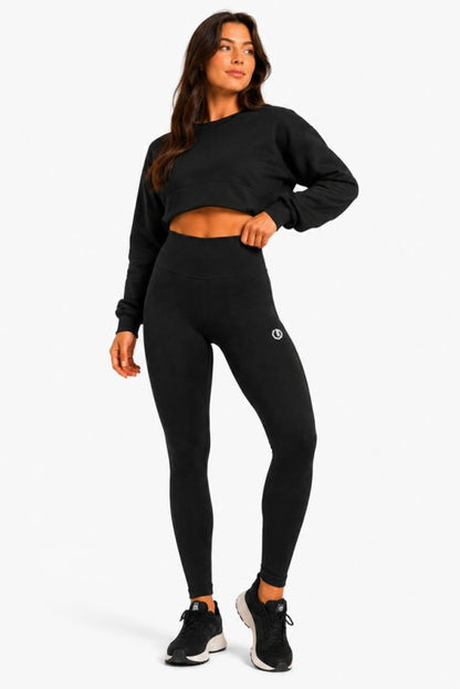 👖✨ Octagon Ribbed Leggings – Premium Comfort  Performance BLACK