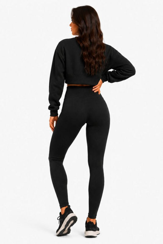 👖✨ Octagon Ribbed Leggings – Premium Comfort  Performance BLACK