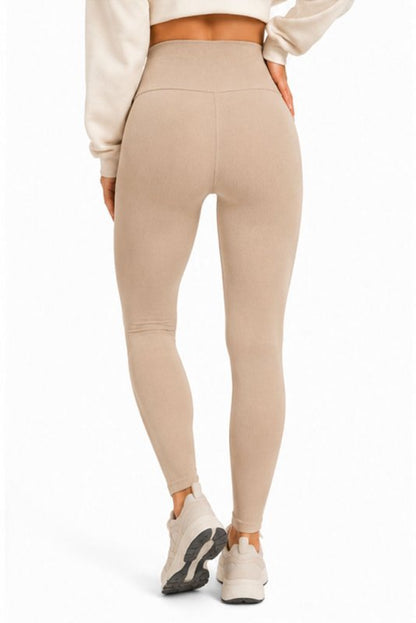 👖✨ Octagon Ribbed Leggings – Premium Comfort  Performance BEIGE