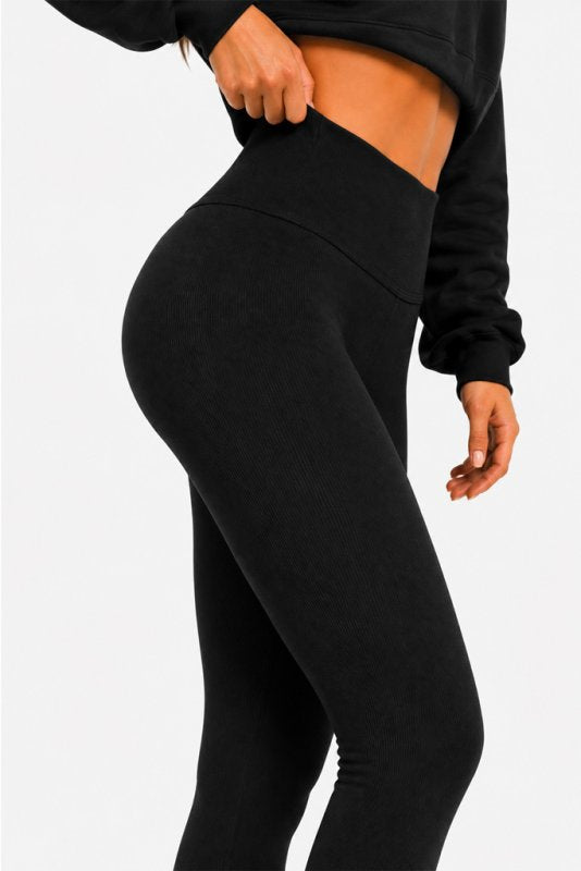 👖✨ Octagon Ribbed Leggings – Premium Comfort  Performance BLACK