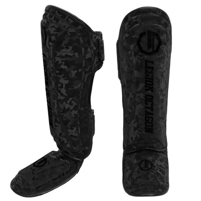🥋🛡️ Legion Octagon Camo Black Shin & Instep Guards