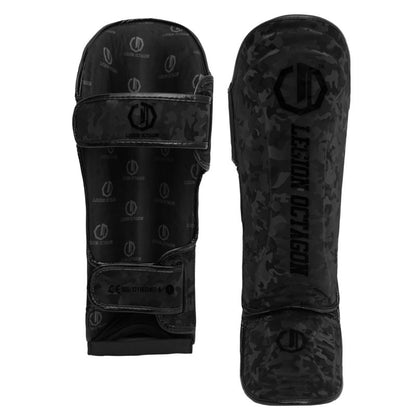🥋🛡️ Legion Octagon Camo Black Shin & Instep Guards