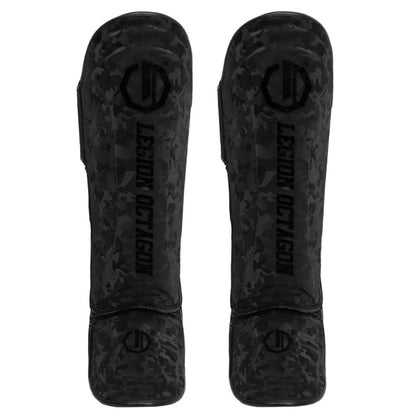 🥋🛡️ Legion Octagon Camo Black Shin & Instep Guards