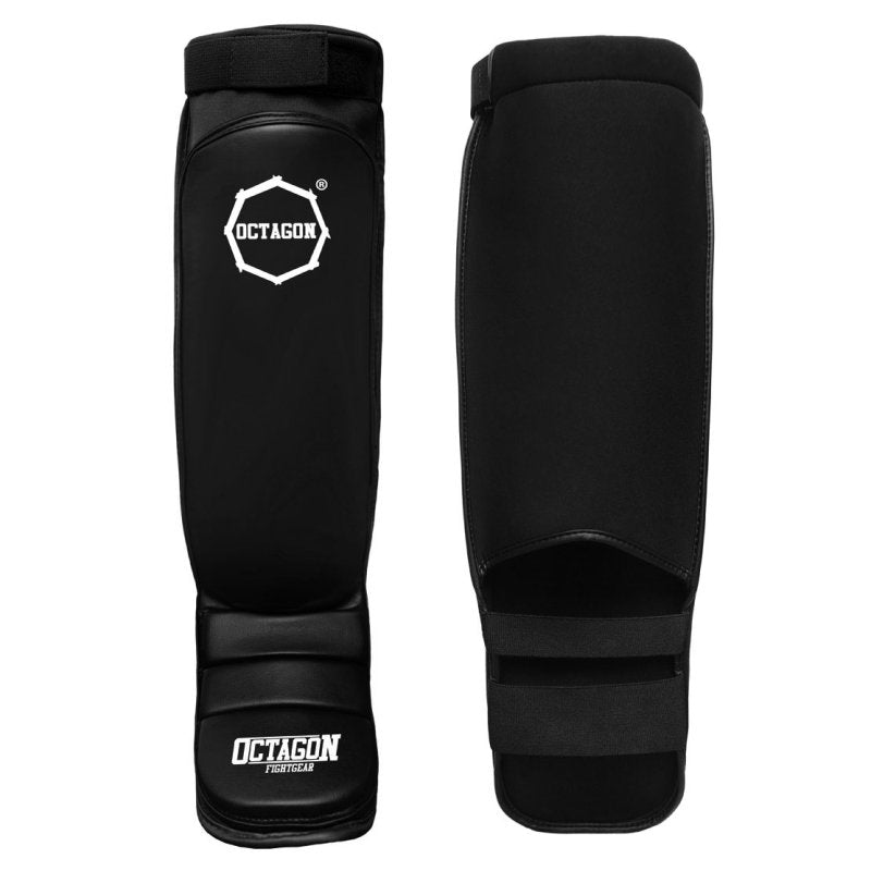 🥋 OCTAGON Shin  Instep Guards – Tornado Logo (Black)