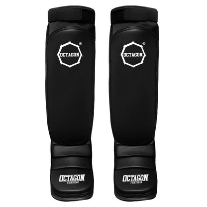 🥋 OCTAGON Shin  Instep Guards – Tornado Logo (Black)