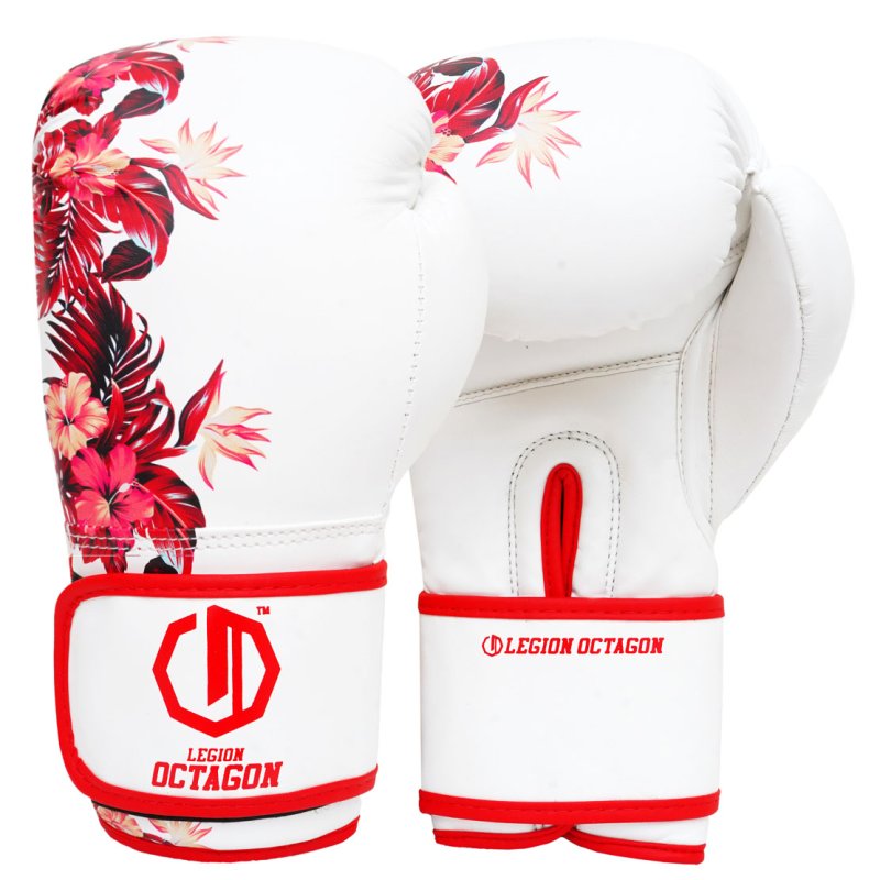 🥊 Legion Octagon Women’s Boxing Gloves – Flower white/red