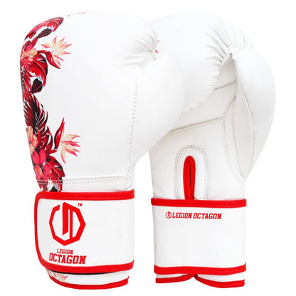 🥊 Legion Octagon Women’s Boxing Gloves – Flower white/red