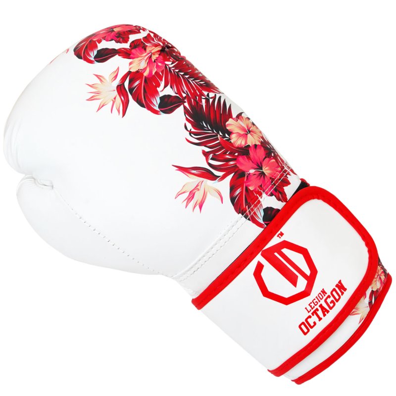 🥊 Legion Octagon Women’s Boxing Gloves – Flower white/red