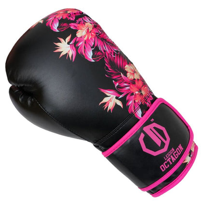 🥊 Legion Octagon Women’s Boxing Gloves – Flower Black/Pink