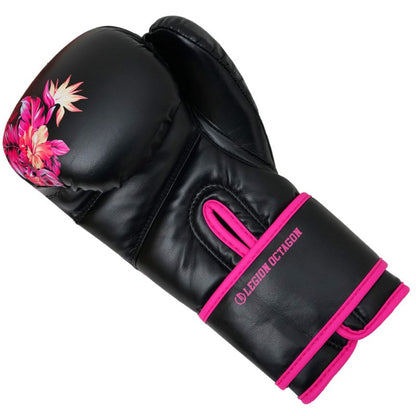 🥊 Legion Octagon Women’s Boxing Gloves – Flower Black/Pink