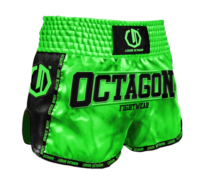 🥊🔥 Legion Octagon Muay Thai / Kickboxing Shorts Neon Green