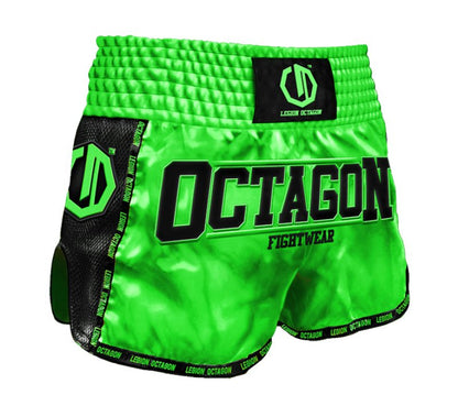 🥊🔥 Legion Octagon Muay Thai / Kickboxing Shorts Neon Green