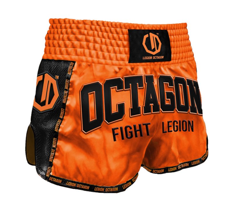🥊 Spodenki Kickboxing/Muay Thai Legion Octagon Fight Legion PREMIUM neon orange