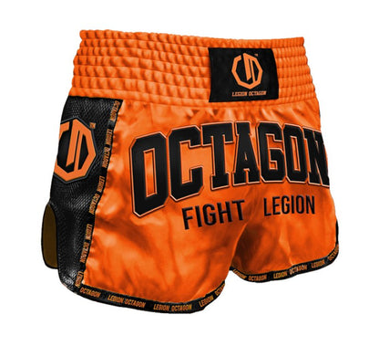 🥊 Spodenki Kickboxing/Muay Thai Legion Octagon Fight Legion PREMIUM neon orange