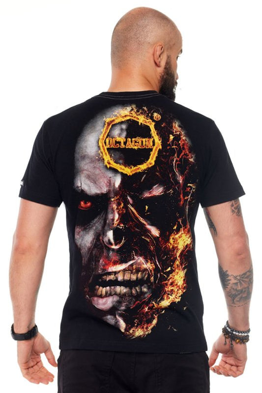 Octagon T-shirt In Fire Black