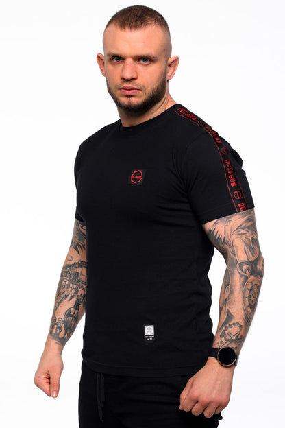 🥊 OCTAGON T-Shirt STRIPE Black/Red