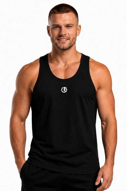 🖤🤍 Legion Octagon Small Logo Men's Cotton Tank Top – Black/White