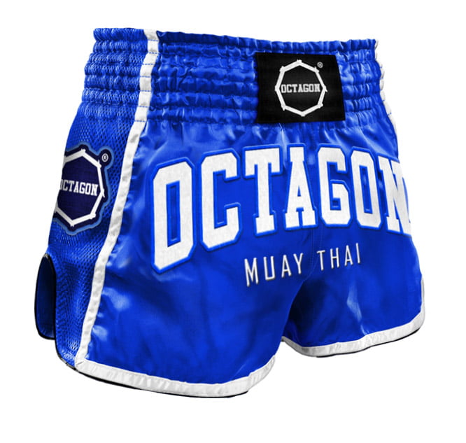 Muay Thai Shorts Octagon Blue/White