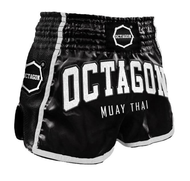 Muay Thai Shorts Octagon Black/White
