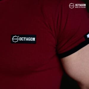 T-shirt Octagon Small Logo Caption burgund